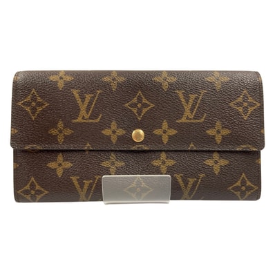 〇〇LOUIS VUITTON ルイヴィトン モノグラム ポシェット ポルト モネ クレディ 二つ折り長財布 M61725 ブラウン 現状渡し