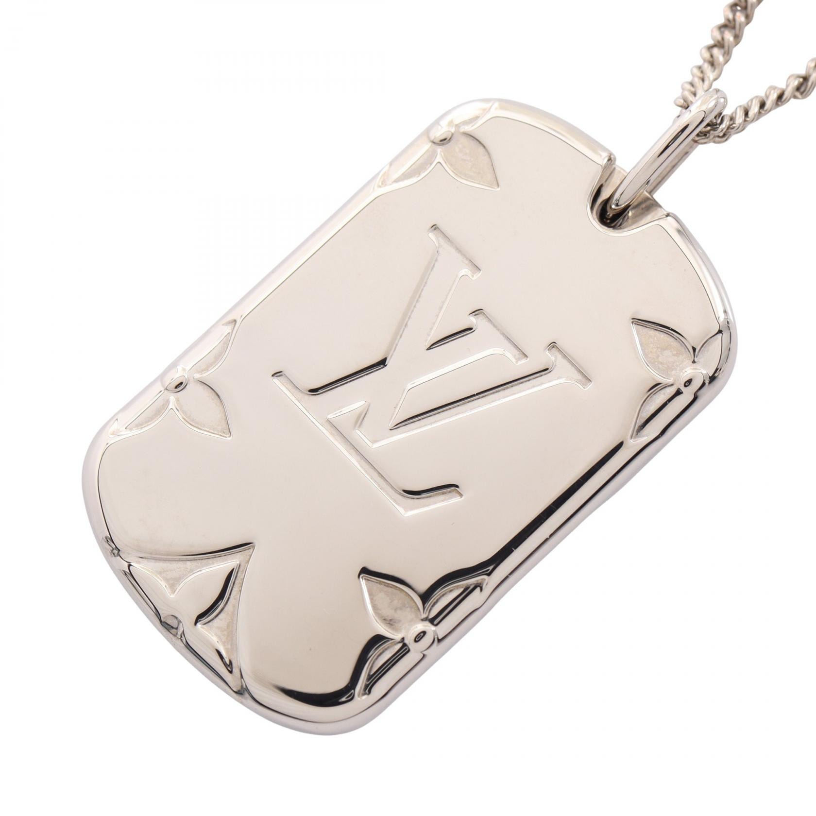 ルイ・ヴィトン LOUIS VUITTON ロケットネックレス モノグラム ネックレス ジュエリー メタル シルバー メンズ シルバー系 M62484 【中古】