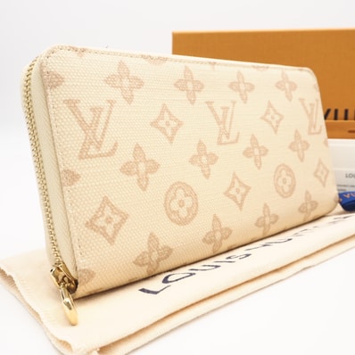 未使用 LOUIS VUITTON ルイ・ヴィトン モノグラム オリジン ジッピーウォレット M27685 長財布 ベージュ ブラウン コーティングキャンバス レディース