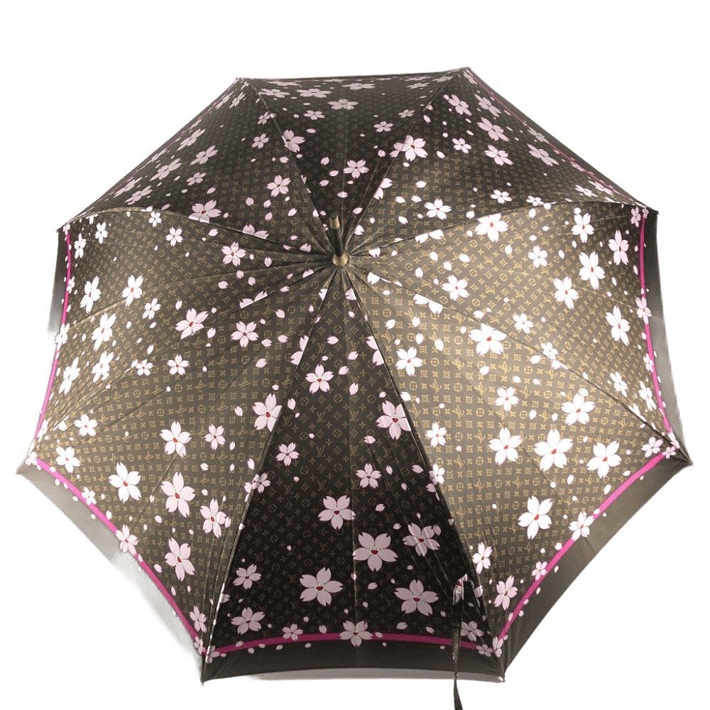ルイヴィトン LOUIS VUITTON バラブリュイ パラソル M92030 モノグラム チェリーブロッサム 桜 村上隆 長傘 アンブレラ 傘 ポリエステル ブラウン