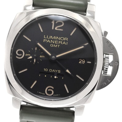 パネライ ルミノール 10デイズ GMT アッチャイオ メンズ 【中古】