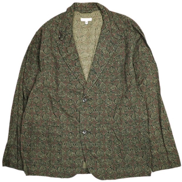Engineered Garments エンジニアードガーメンツ アメリカ製 Loiter Jacket - Java Cloth ロイタージャケット ジャバクロス M Olive Floral テーラード アウター g25187