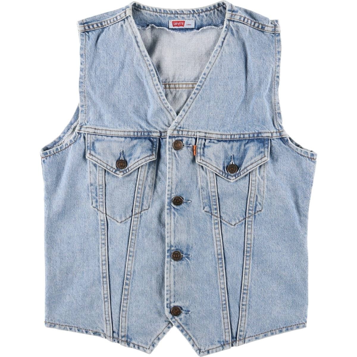 古着 90年代 リーバイス Levi's 70606-0283 オレンジタブ デニムベスト メンズL相当 ヴィンテージ/eaa603922
