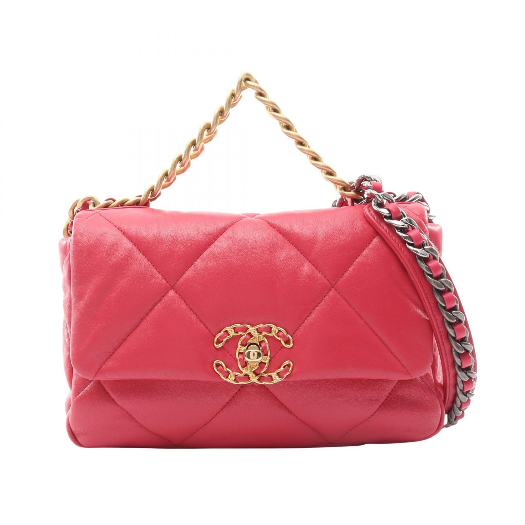 シャネル CHANEL 19 ディズヌフ マトラッセ 2WAY ショルダーバッグ バッグ ラムスキン(羊革) レディース ピンク系 AS1160 【中古】