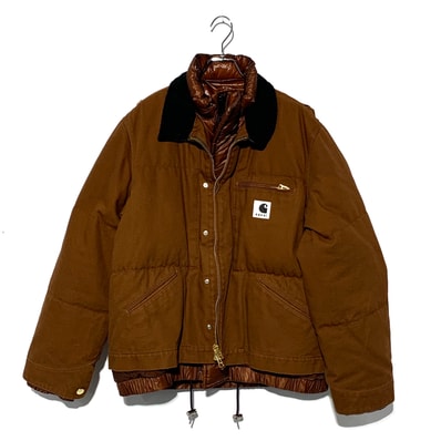 sacai x Carhartt WIP Washed Duck Puffer Jacket Mens "Dark Beige"