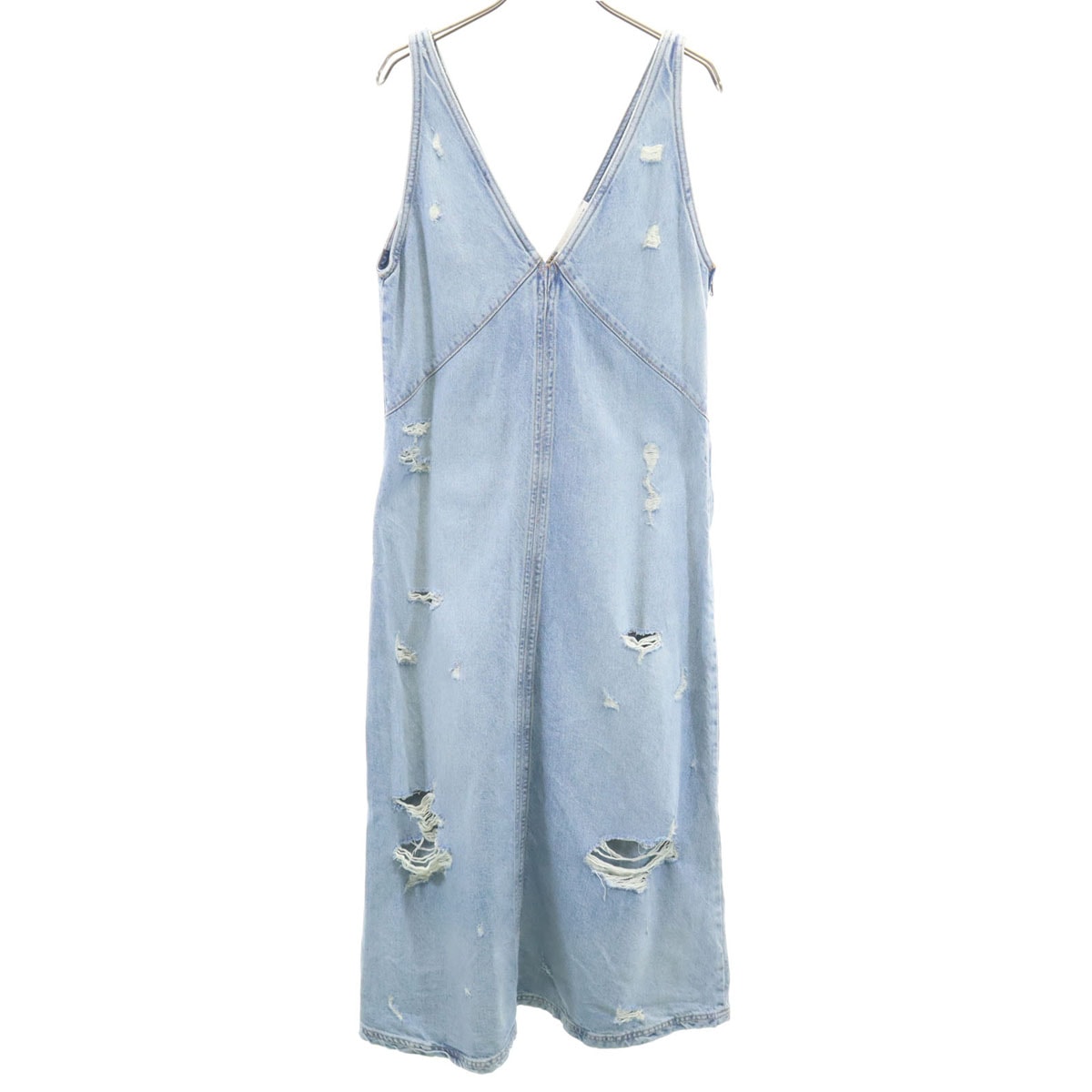 ZARA ザラ ノースリーブ デニム ジャンパースカート M ブルー