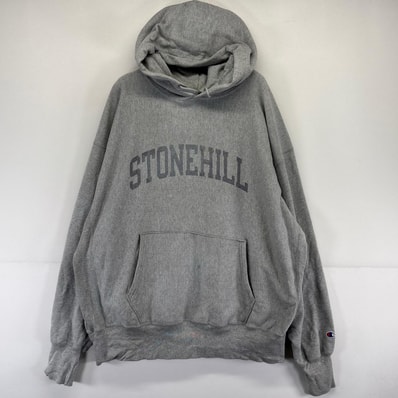古着 00’s/00年代 チャンピオン Champion パーカー リバースウィーブ 大きいサイズ フーディ スウェット ロゴ 2XL グレー系 メンズ