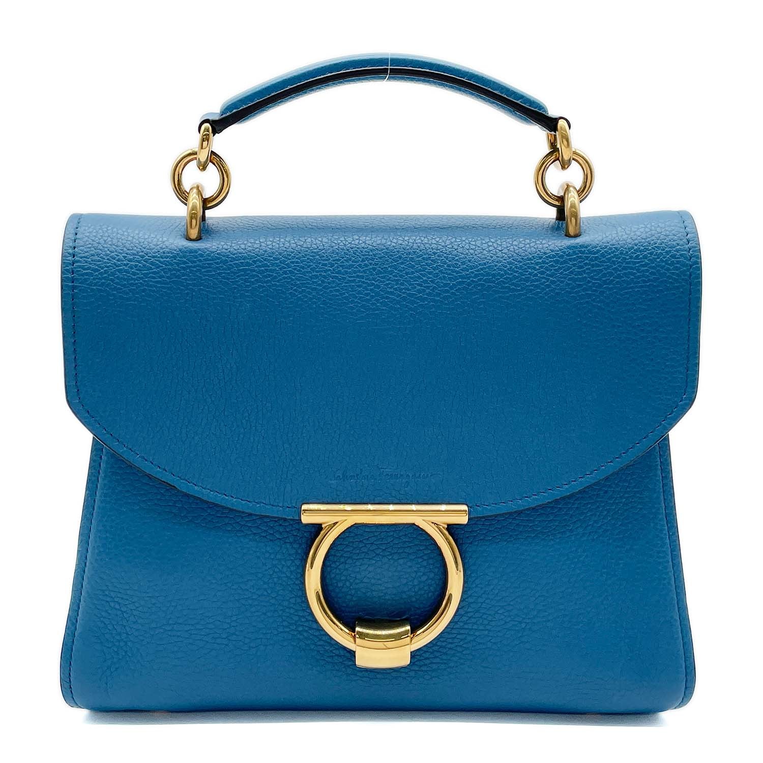 Salvatore Ferragamo サルヴァトーレフェラガモ マーゴット ショルダーバッグ
 レザー ブルー レディース
 【中古】