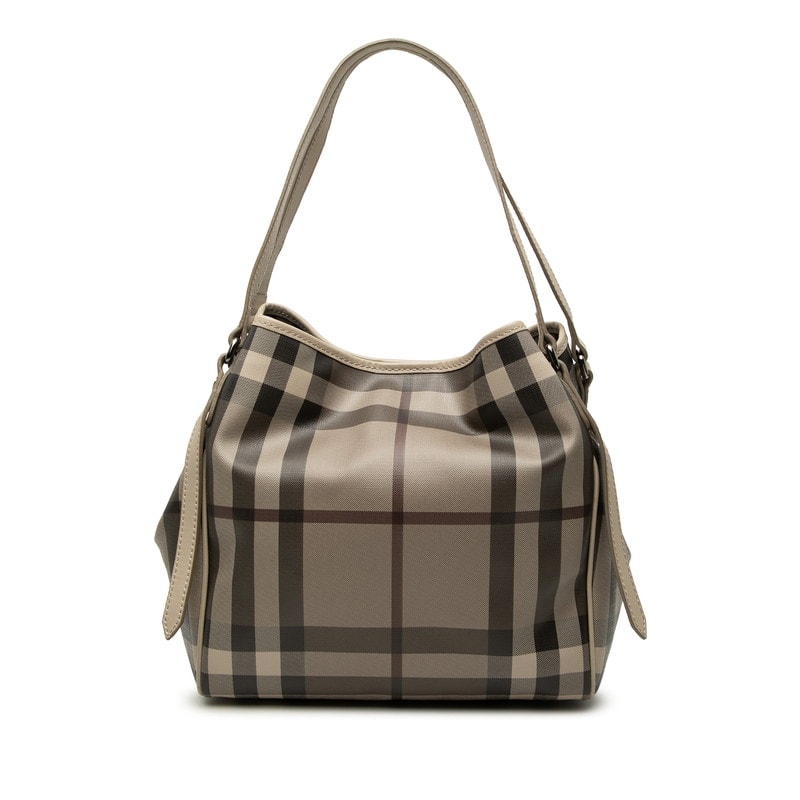 バーバリー ノバチェック トートバッグ ショルダーバッグ ベージュ系 PVC レザー レディース BURBERRY 【中古】