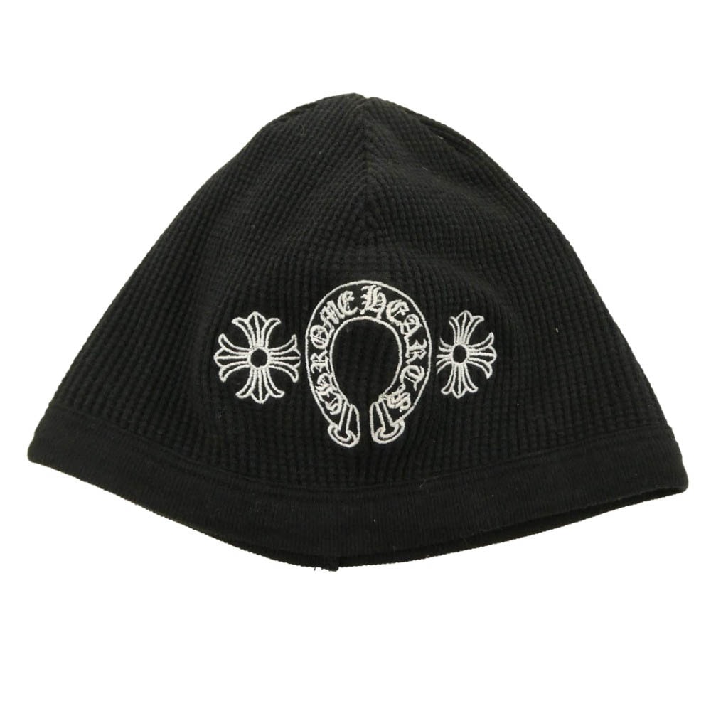 CHROME HEARTS クロムハーツ(原本無) HORSESHOE THERMAL BEANIE ホースシューサーマルビーニー CHプラス 刺繍 ビーニー 帽子 ブラック系【中古】