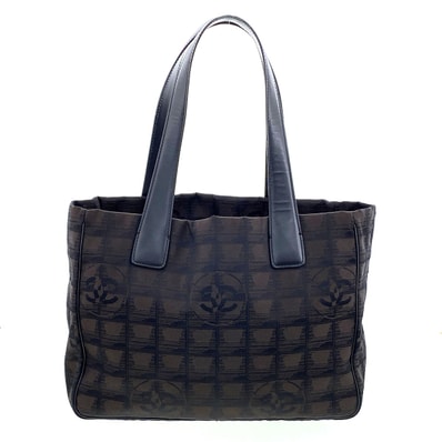 CHANEL シャネル ニュートラベル ライントートPM トートバッグ A20457 PVCコーティングキャンバス ブラウン レディース【中古】