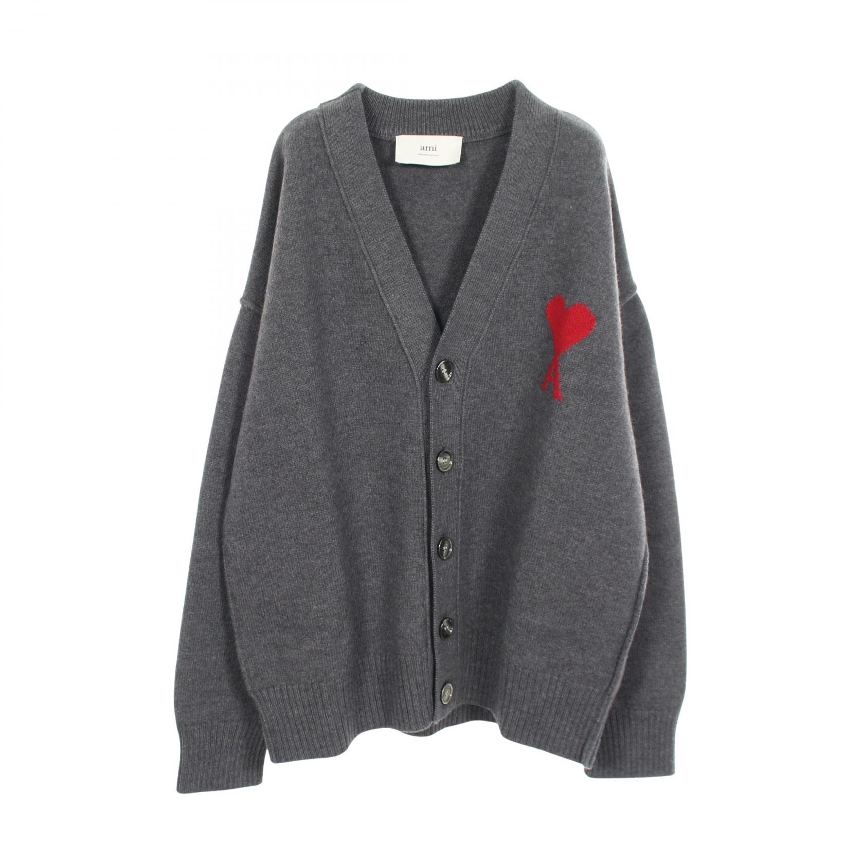 アミ AMI Ami de Coeur カーディガン 衣料品 トップス ウール メンズ グレー系 UKC367018084L 【新品】