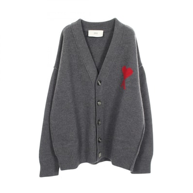 アミ AMI Ami de Coeur カーディガン 衣料品 トップス ウール メンズ グレー系 UKC367018084L 【新品】