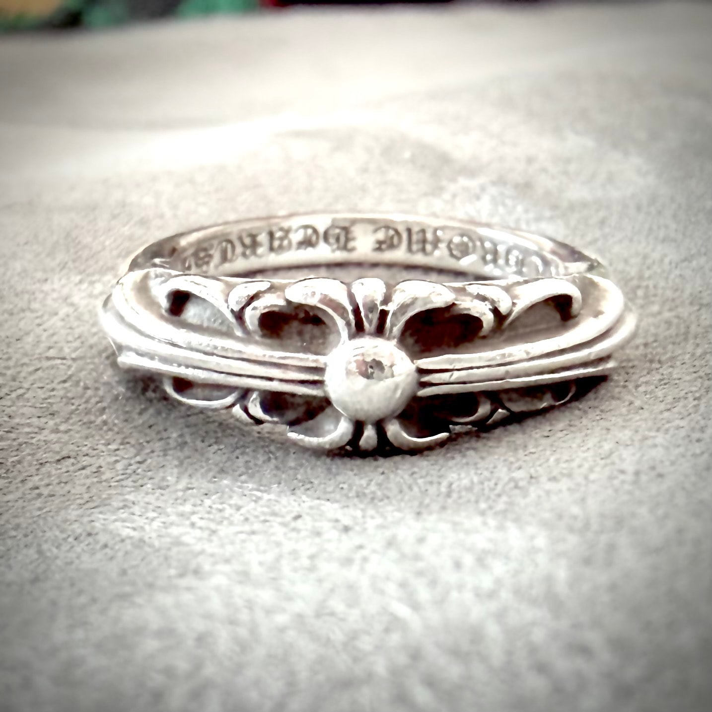 Chrome Hearts Baby Classic Floral Cross Ring "Silver"