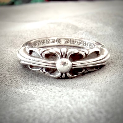 Chrome Hearts Baby Classic Floral Cross Ring "Silver"