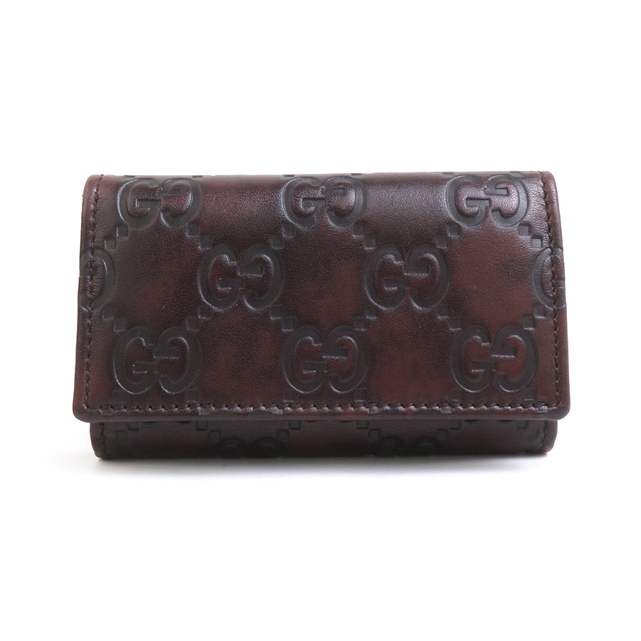 グッチ GUCCI キーケース レザー ブラウン ユニセックス 138093【中古】 h30803a