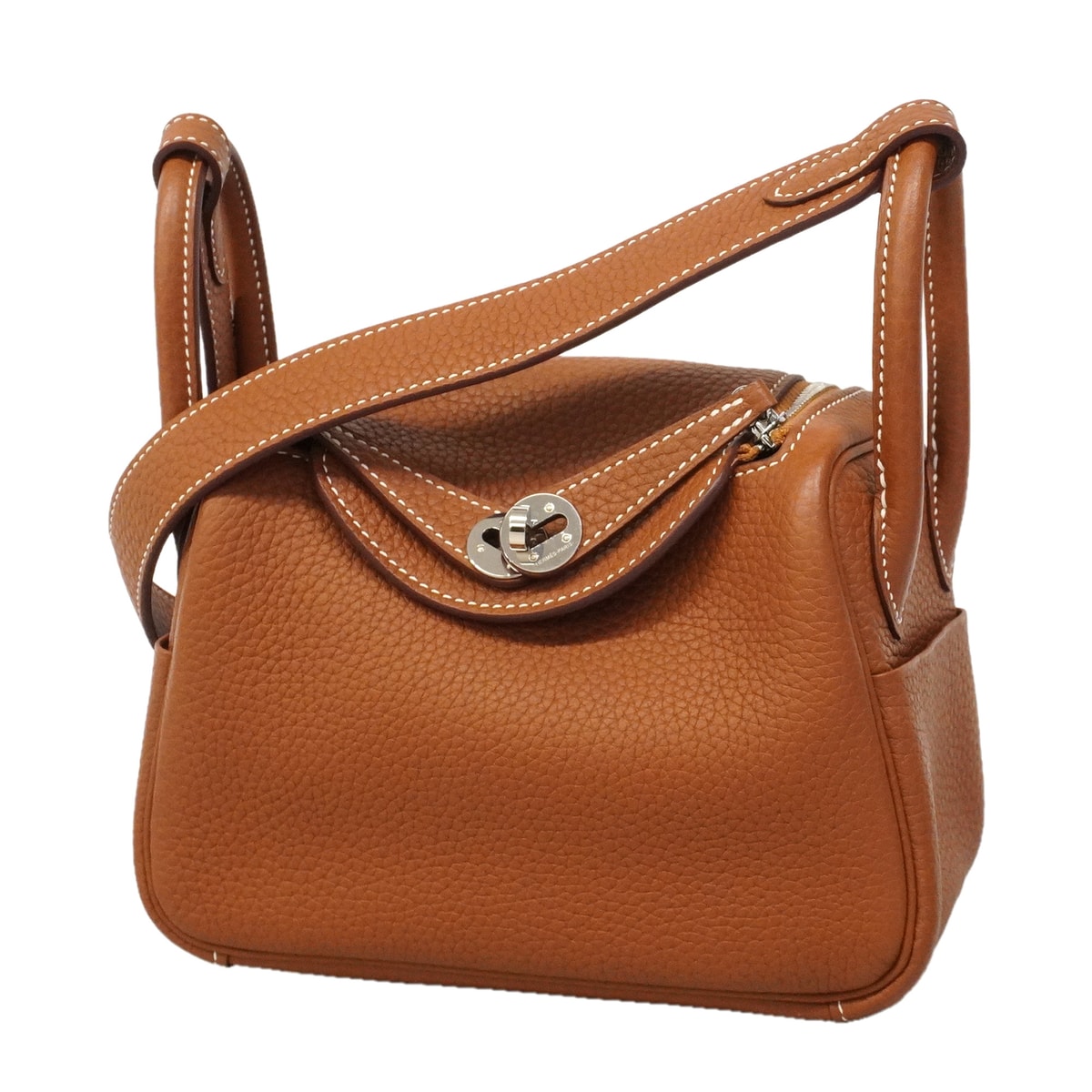 ★SALE【6hd3490】エルメス ハンドバッグ リンディミニ トリヨンクレマンス ゴールド シルバー金具 K刻印 2wayバッグ【中古】レディース