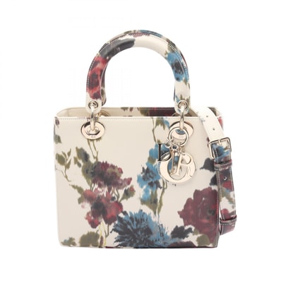 ディオール Dior LADY DIOR レディディオール ミディアム 2WAY ハンドバッグ バッグ レザー レディース ホワイト系 / マルチカラー 【中古】