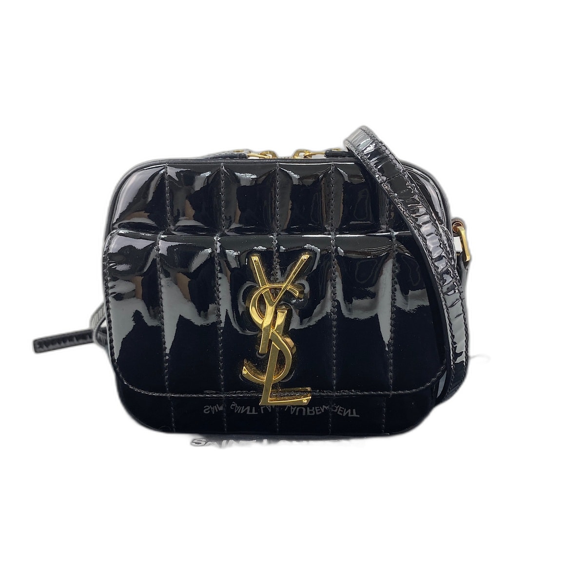 イヴ・サンローラン YSL エナメル ヴィッキー ショルダーバッグ【中古】