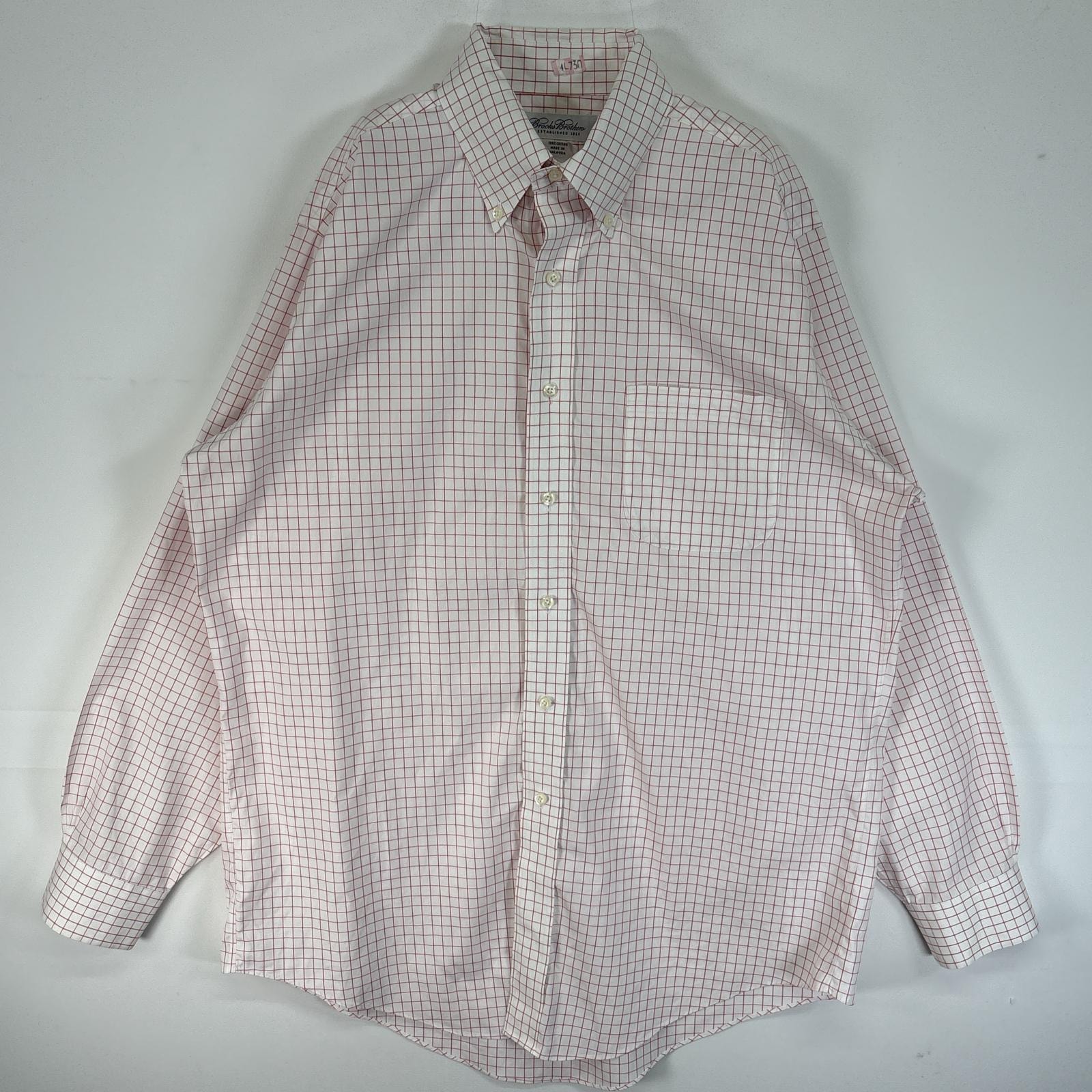 古着 ブルックスブラザーズ Brooks Brothers 長袖シャツ ボタンダウン 胸ポケ オックスフォード 15 1/2-32/33 M  レッド チェック メンズ