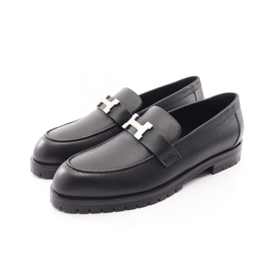 エルメス HERMES モカシン フォーブル ローファー 靴 レザー レディース ブラック系 【中古】