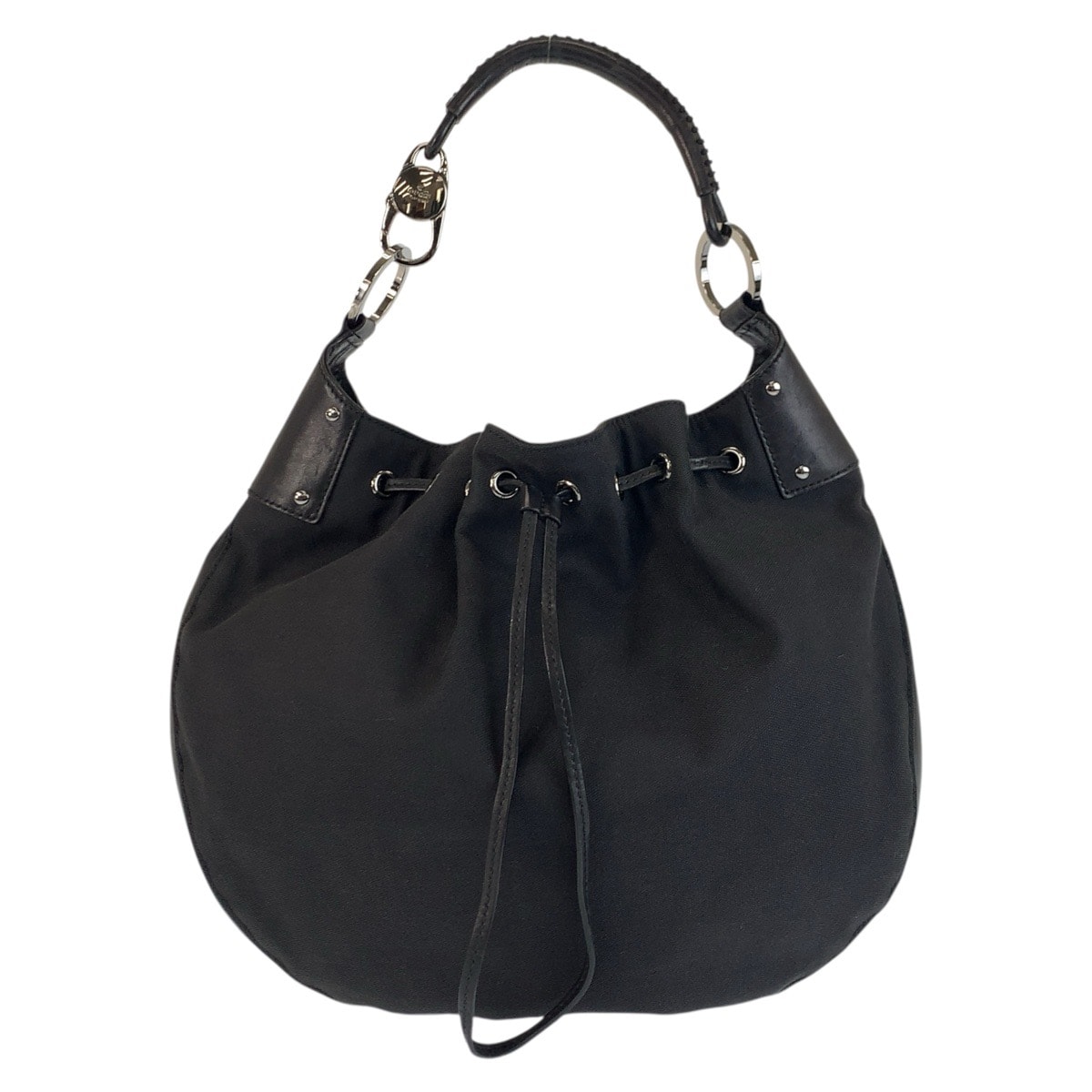 美品 GUCCI グッチ ブラック 黒 ナイロン レザー/ ホーボー ショルダーバッグ 602231 【中古】