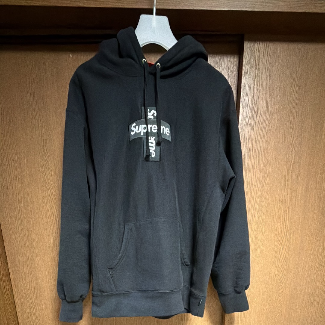 Supreme Cross Box Logo Hooded Sweatshirt "Black"