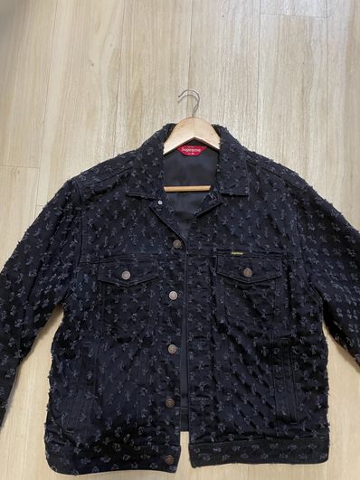 Supreme Hole Punch Denim Trucker Jacket "Black"