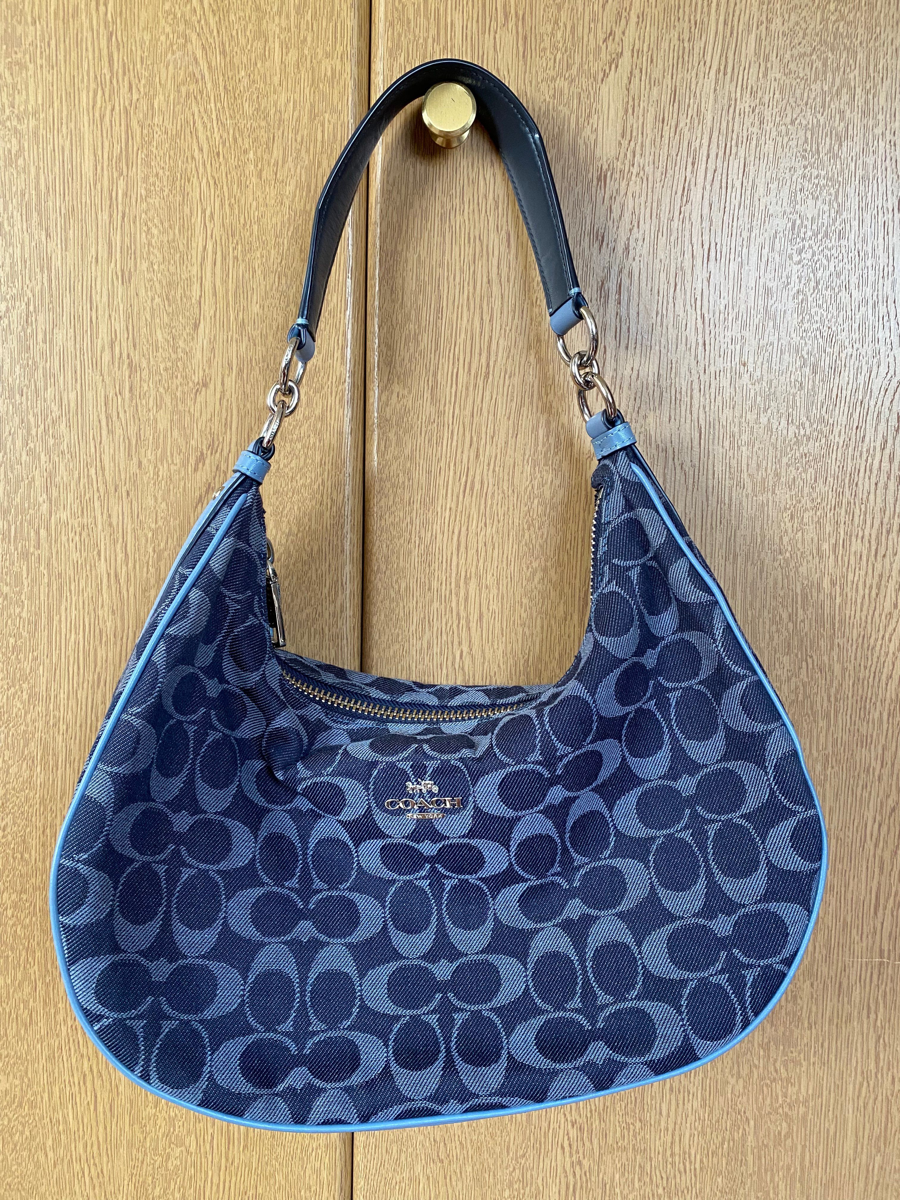 コーチ 2WAY ショルダーバッグ ハンドバッグ ブルー系 デニム COACH