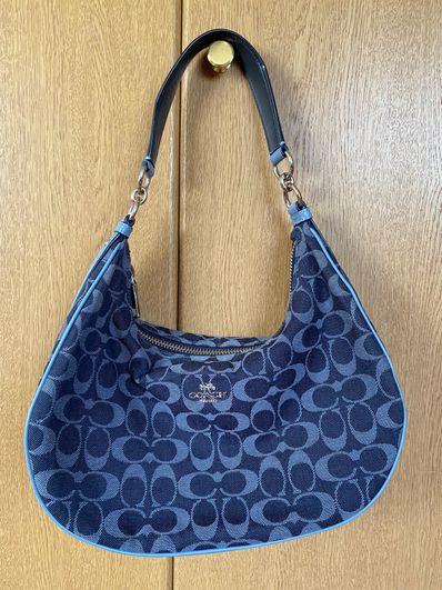 コーチ 2WAY ショルダーバッグ ハンドバッグ ブルー系 デニム COACH