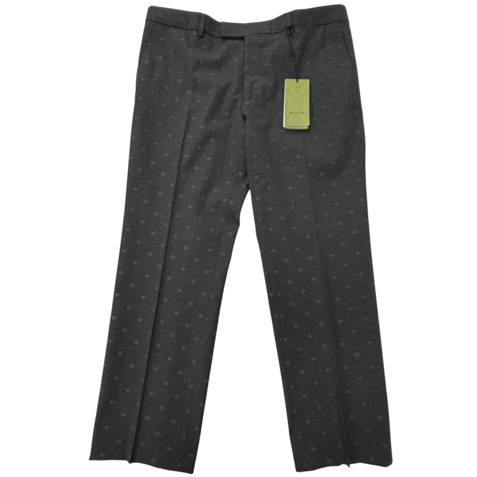 極美品 グッチ パンツ チャコールグレー メンズ 52 692041