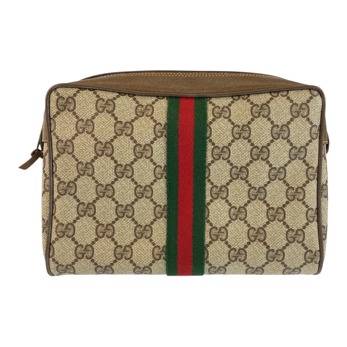 GUCCI グッチ シェリーライン ベージュ ブラウン GGスプリームキャンバス レザー/ クラッチバッグ ポーチ 602242 【中古】