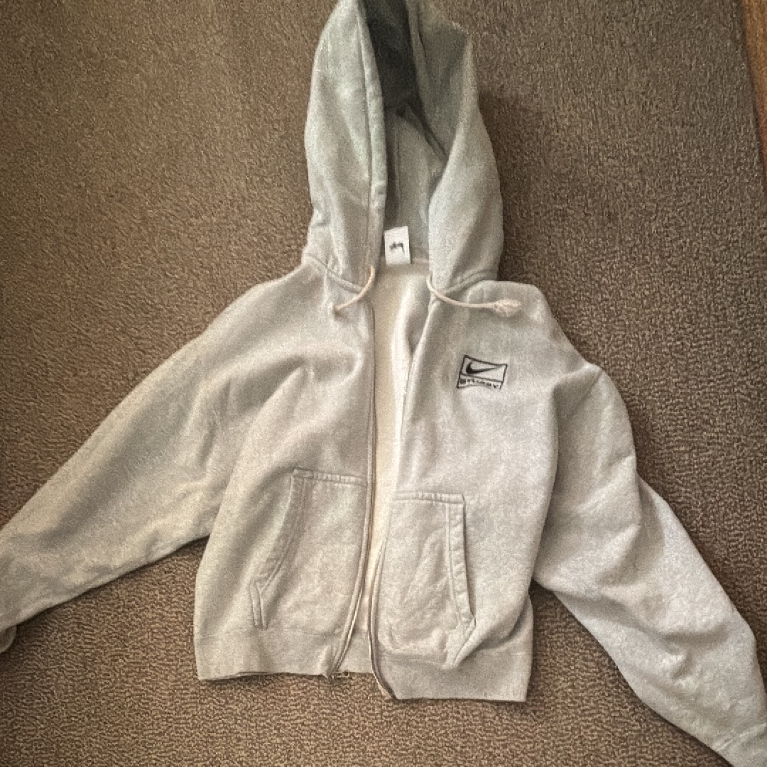 Stussy x Nike Fleece Zip Hoodie "Grey Heather" (US Size) FJ9181-050