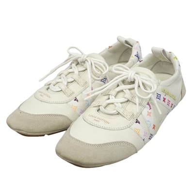 ★SALE【6aph052】ルイヴィトン スニーカー 38 LV×TM LVカリーナ レザー マルチカラー ホワイト ローカット【中古】レディース