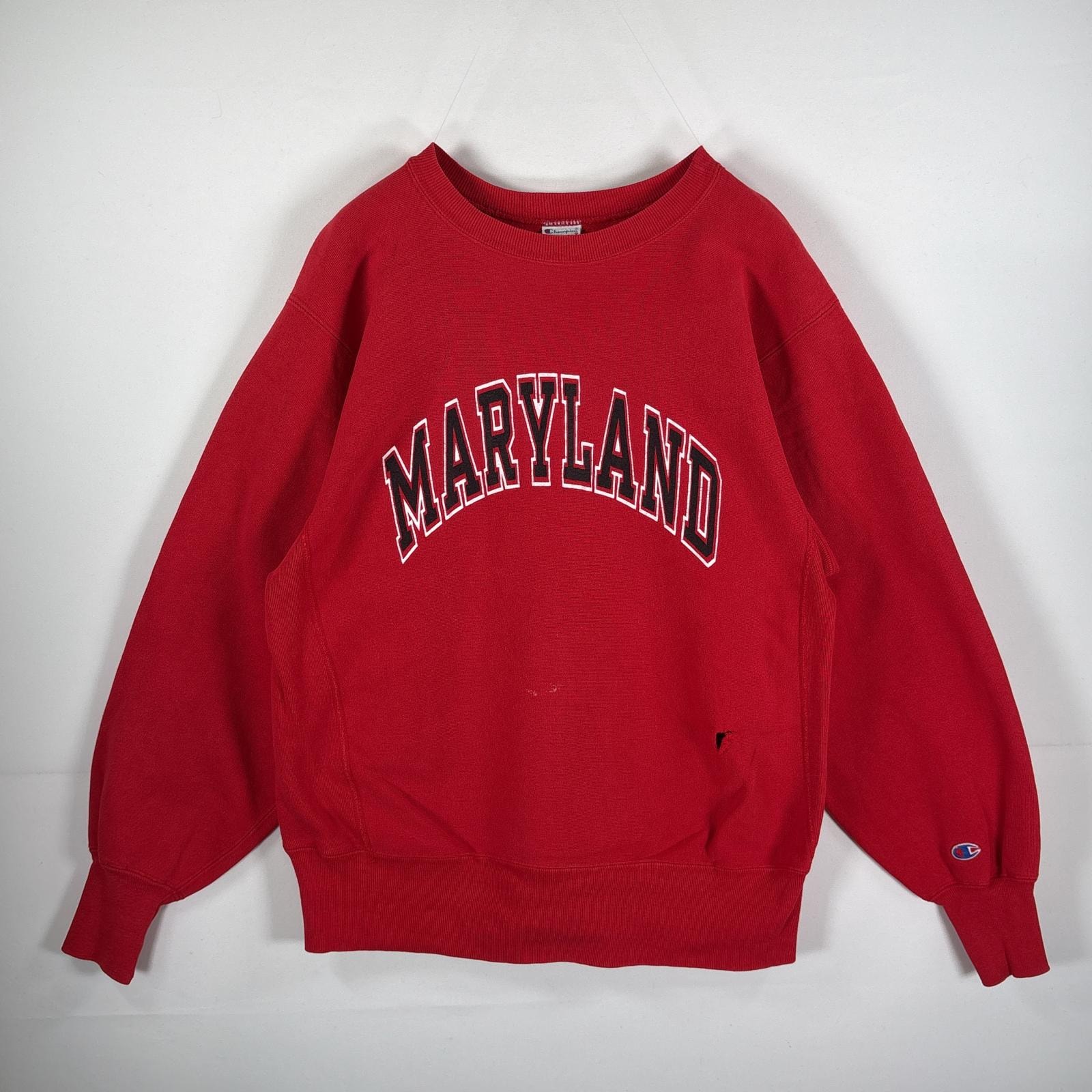 古着 90's/90年代 チャンピオン Champion USA製 スウェット リバースウィーブ オリジナル アーチロゴ LARGE  レッド メンズ