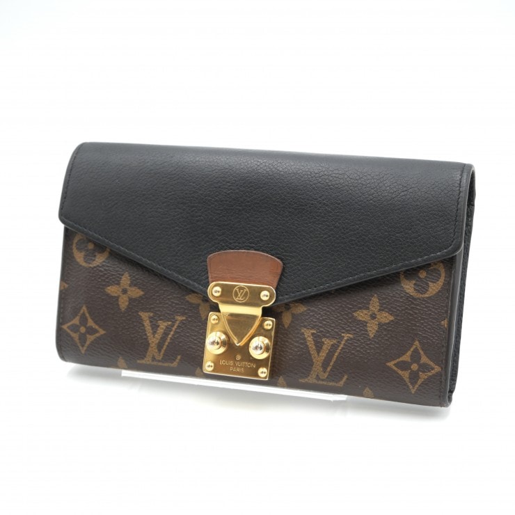 LOUIS VUITTON(ルイヴィトン)ポルトフォイユ・パラス 長財布 モノグラム ノワール ブラック ゴールド金具 レディース M58415【中古】