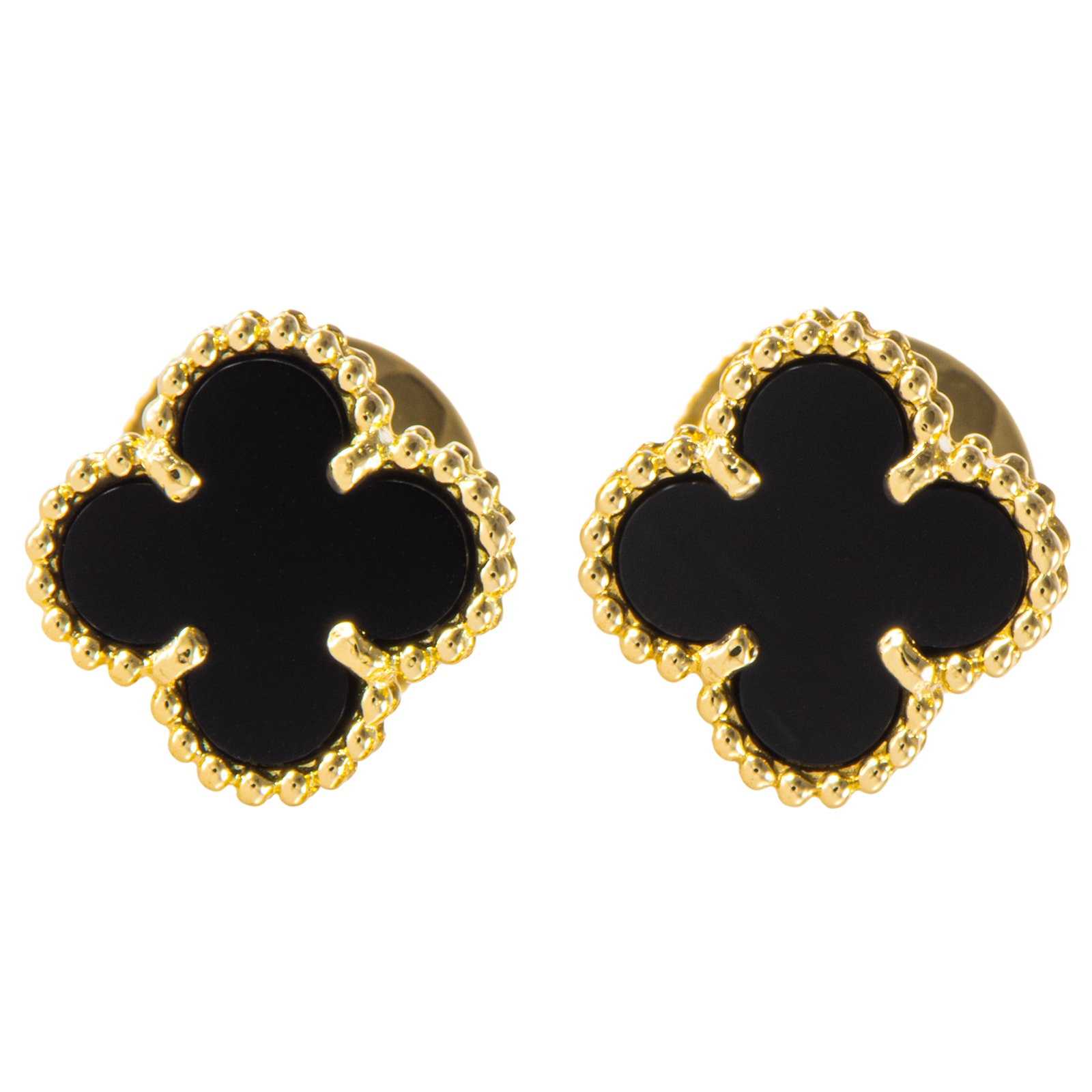 Van Cleef & Arpels ヴァンクリーフ&アーペル スウィート アルハンブラ ピアス K18YG オニキス ゴールド ブラック【中古】