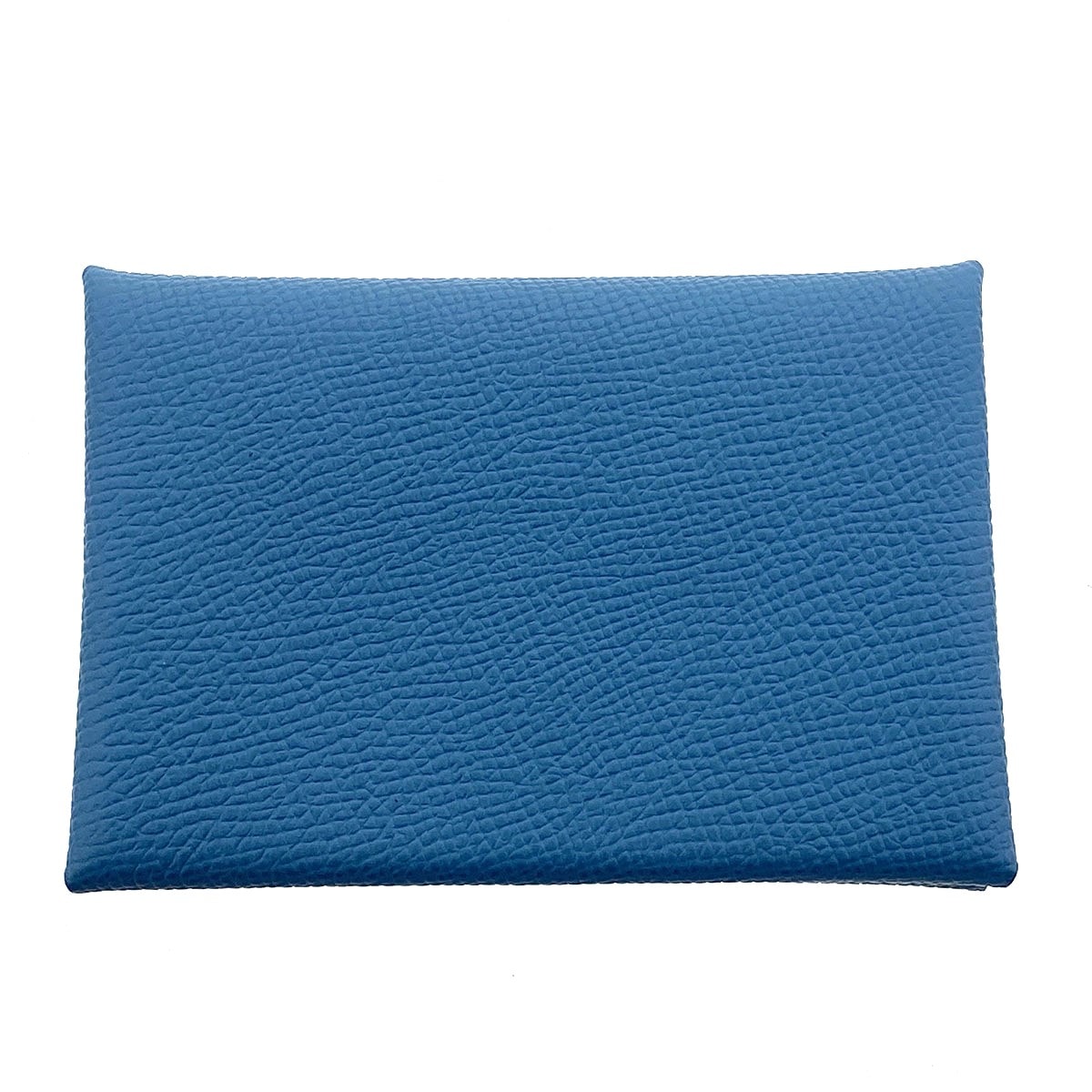 HERMES エルメス カルヴィ デュオ コンパクト コインケース ヴォーエプソン ブルー  レディース【中古】