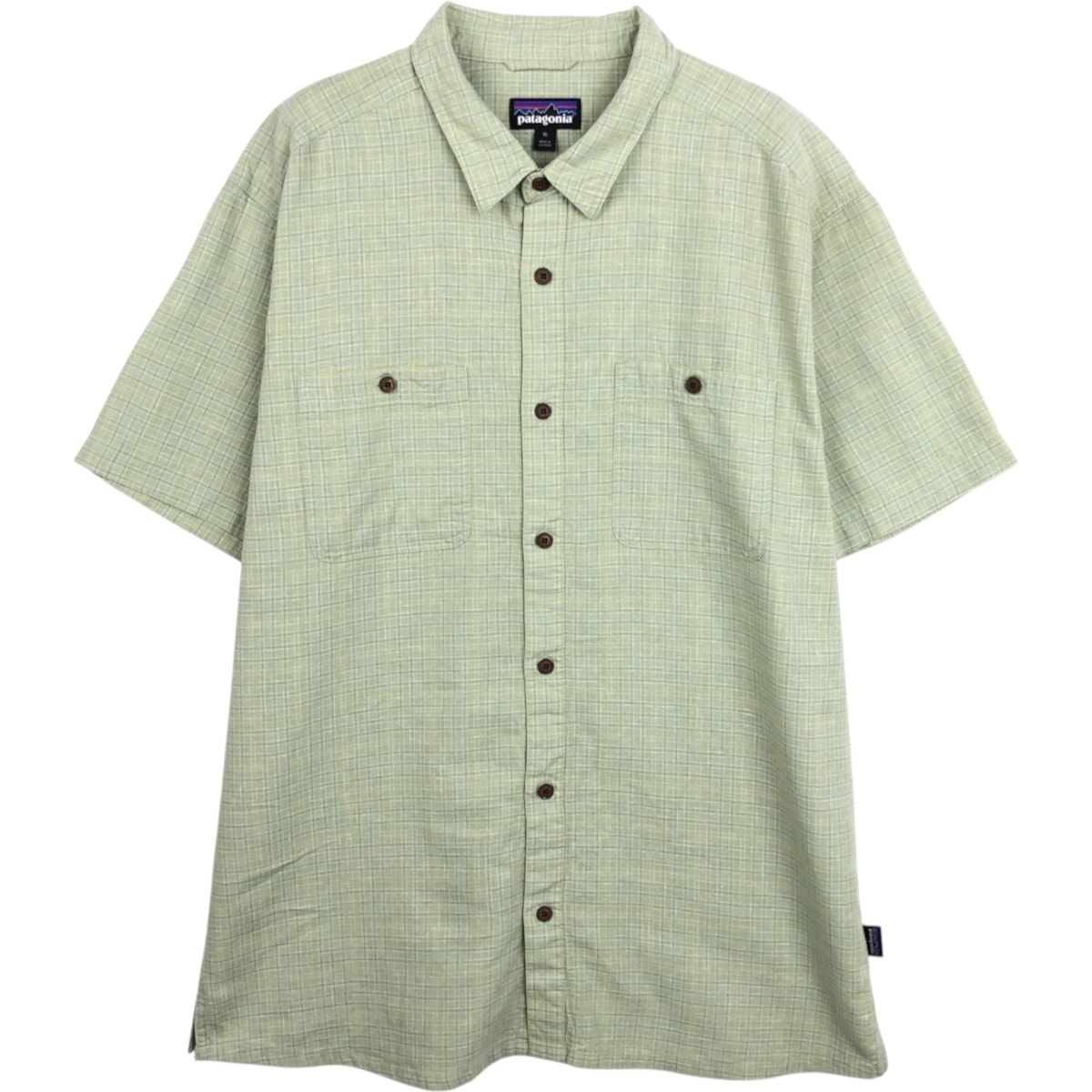 古着 パタゴニア Patagonia バックステップシャツ 53139SP23 チェック柄 半袖 コットン×ヘンプシャツ ボックスシャツ メンズXL相当/eaa668172
