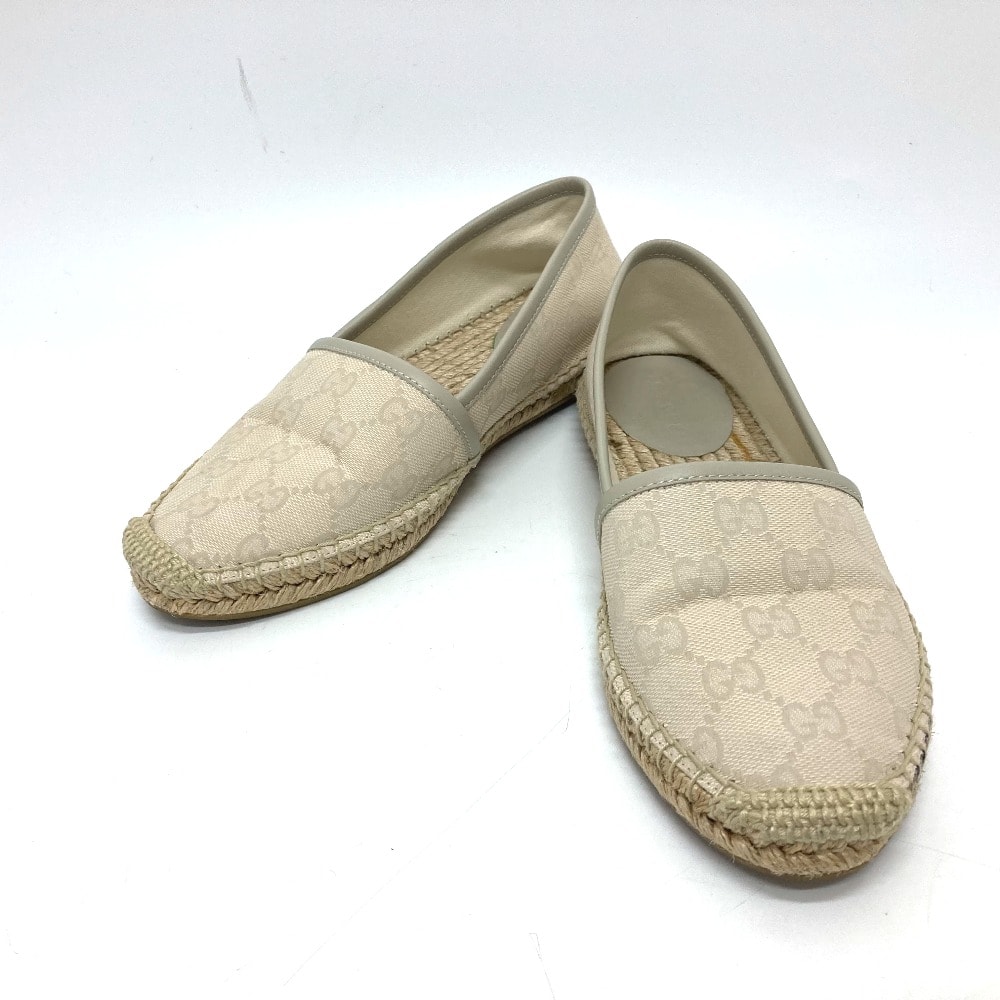 グッチ GUCCI GGキャンバス エスパドリーユ 466902 スリッポン スリッポン キャンバス クリームベージュ ベージュ