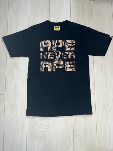 A BATHING APE Trial Camo Asnka Tee "Black/Beige"
