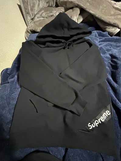 Supreme Corner Label Hooded Sweatshirt "Black"
