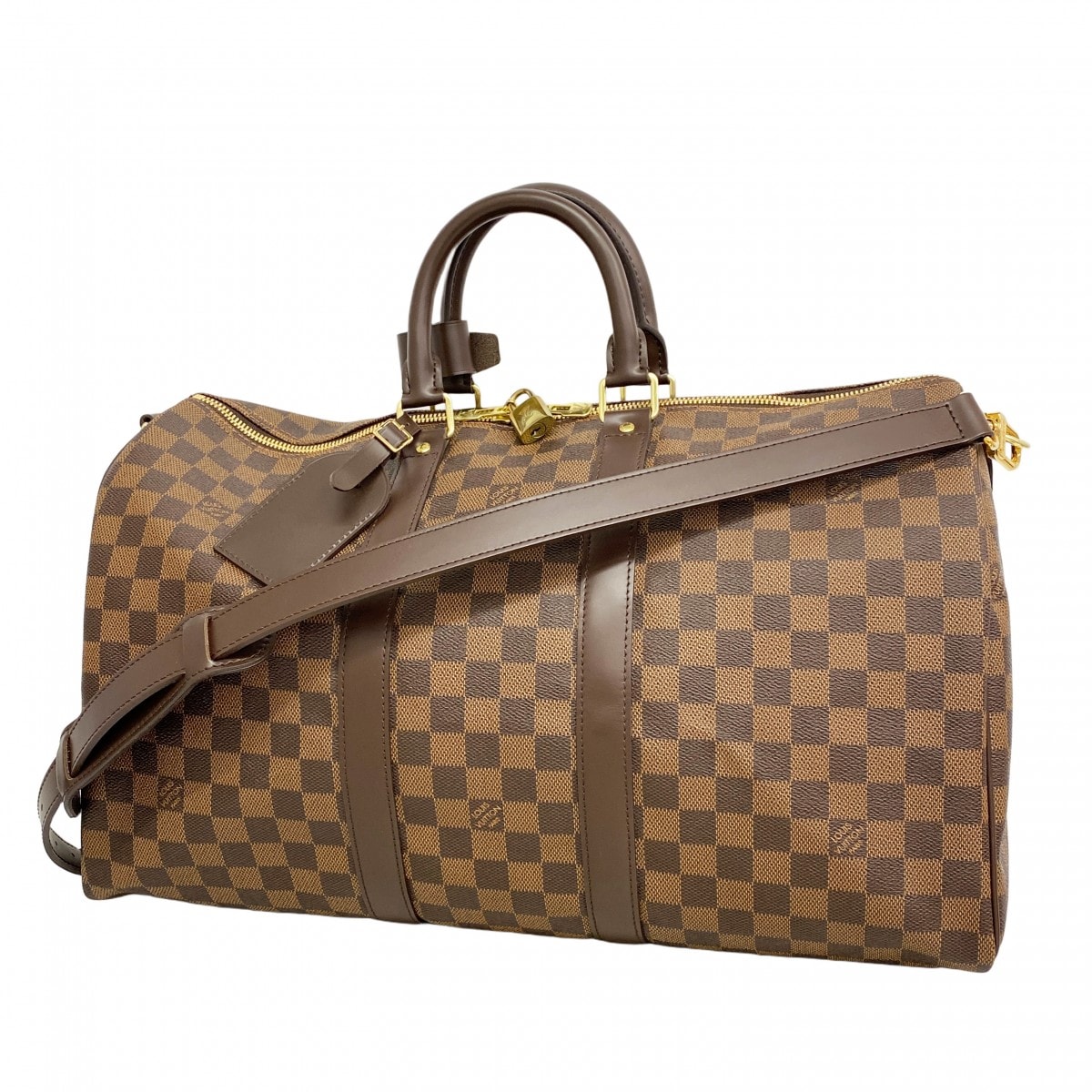 【6dd4092-k】ルイヴィトン ボストンバッグ ダミエ キーポルバンドリエール45 N41428 エベヌ【中古】メンズ レディース ユニセックス