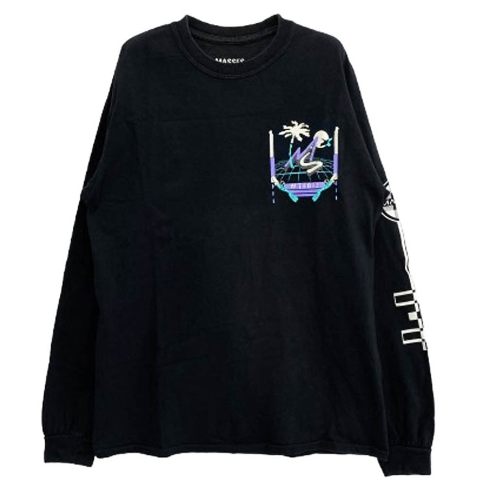 MASSES マシス Tシャツ 袖プリント 長袖 Tシャツ ブラック系 M【中古】