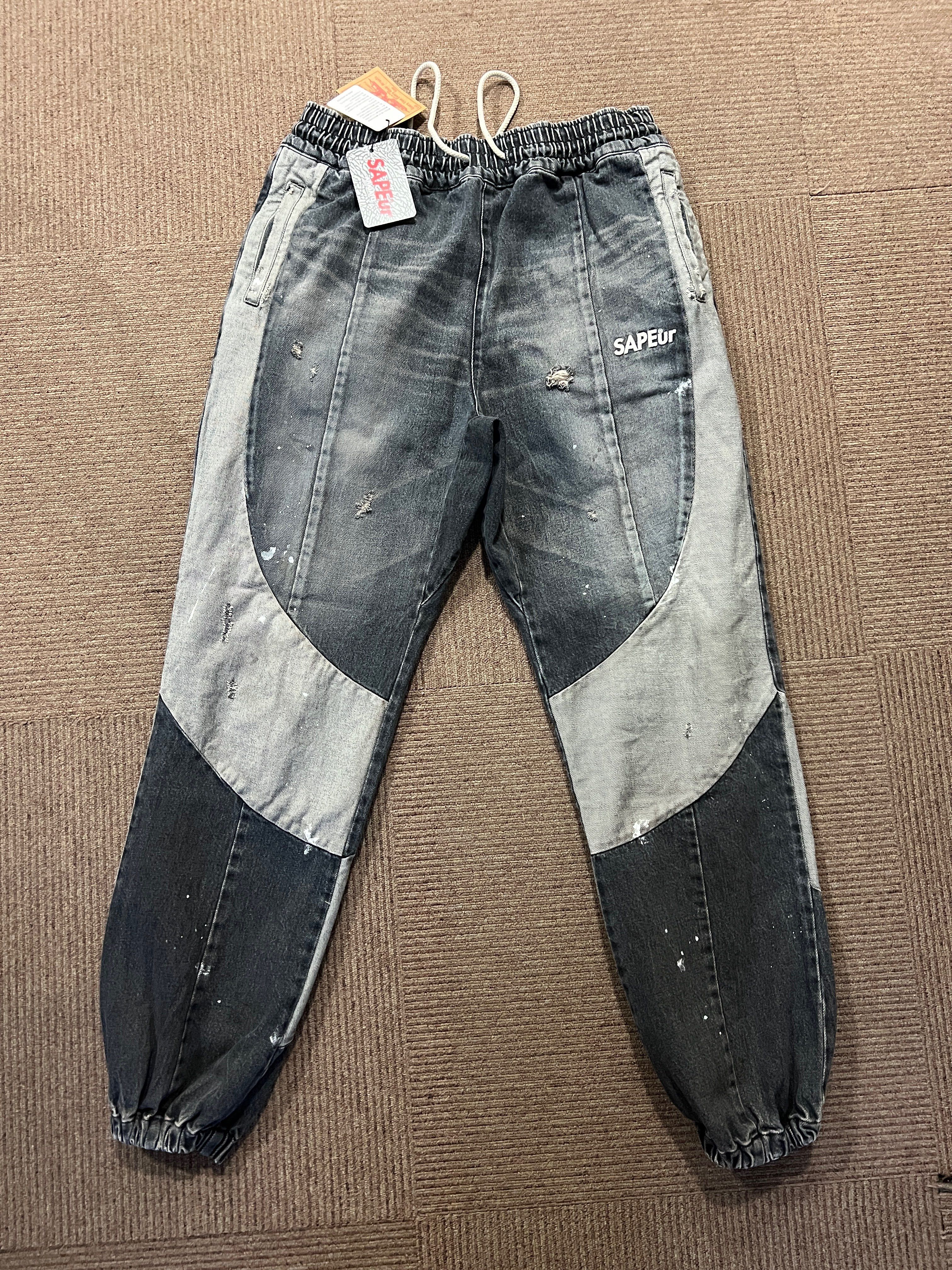 SAPEur DENIM TRACK PANTS "Black"