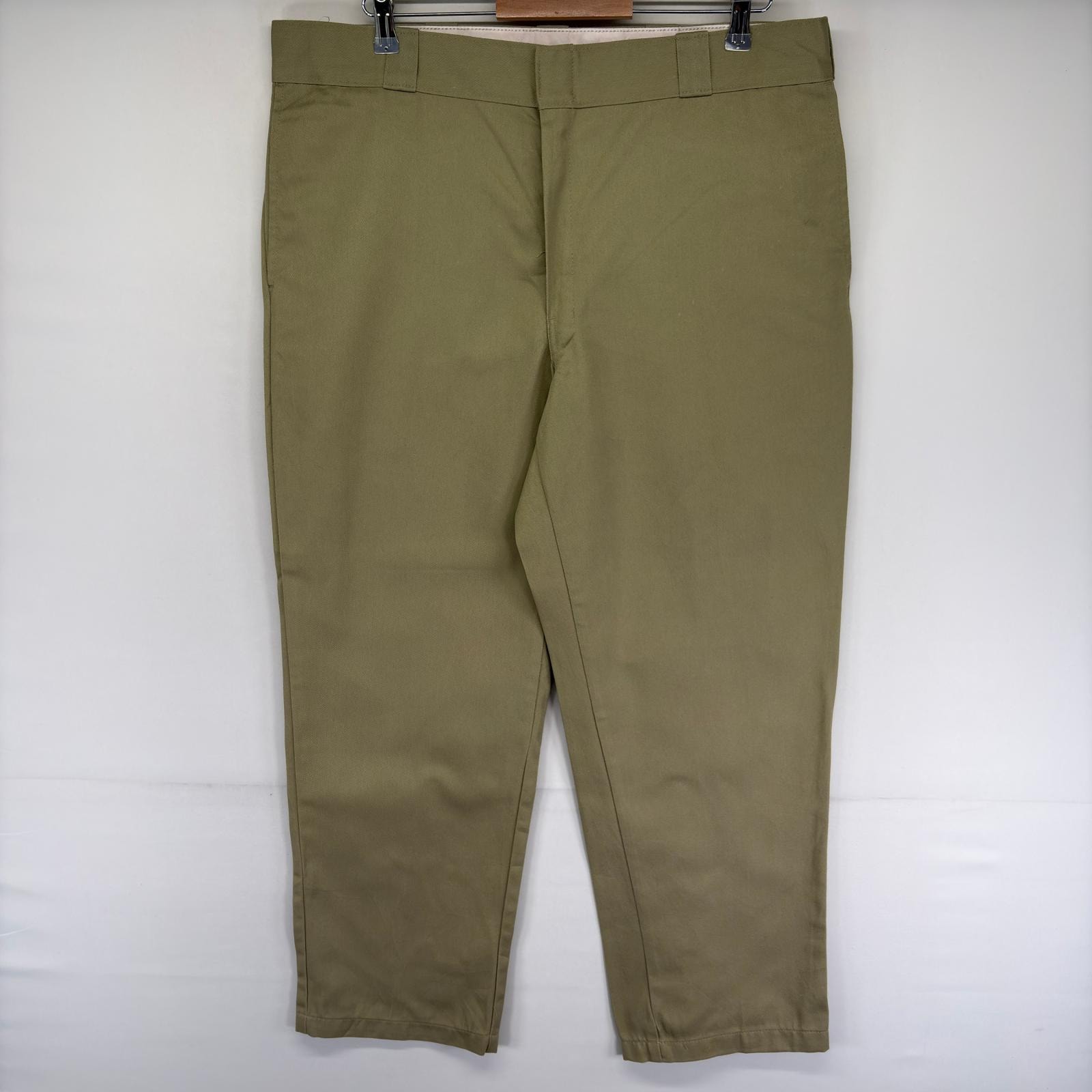 古着 ディッキーズ Dickies パンツ 874 ワンポイントロゴ センタープレス 大きいサイズ ジッパーフライ w40 L30 ベージュ系 メンズ
