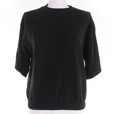 極美品 エルメス 半袖ニット ブラック レディース 36 4E2649DC