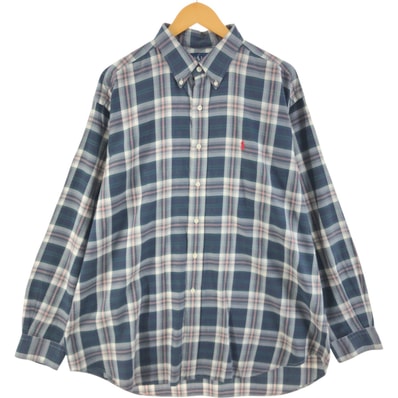 古着 ラルフローレン Ralph Lauren CLASSIC FIT 長袖 ボタンダウンチェックシャツ メンズXL相当/eaa515462