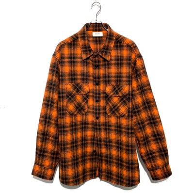 CELINE Loose Shirt In Checked Wool "Orange/Black"