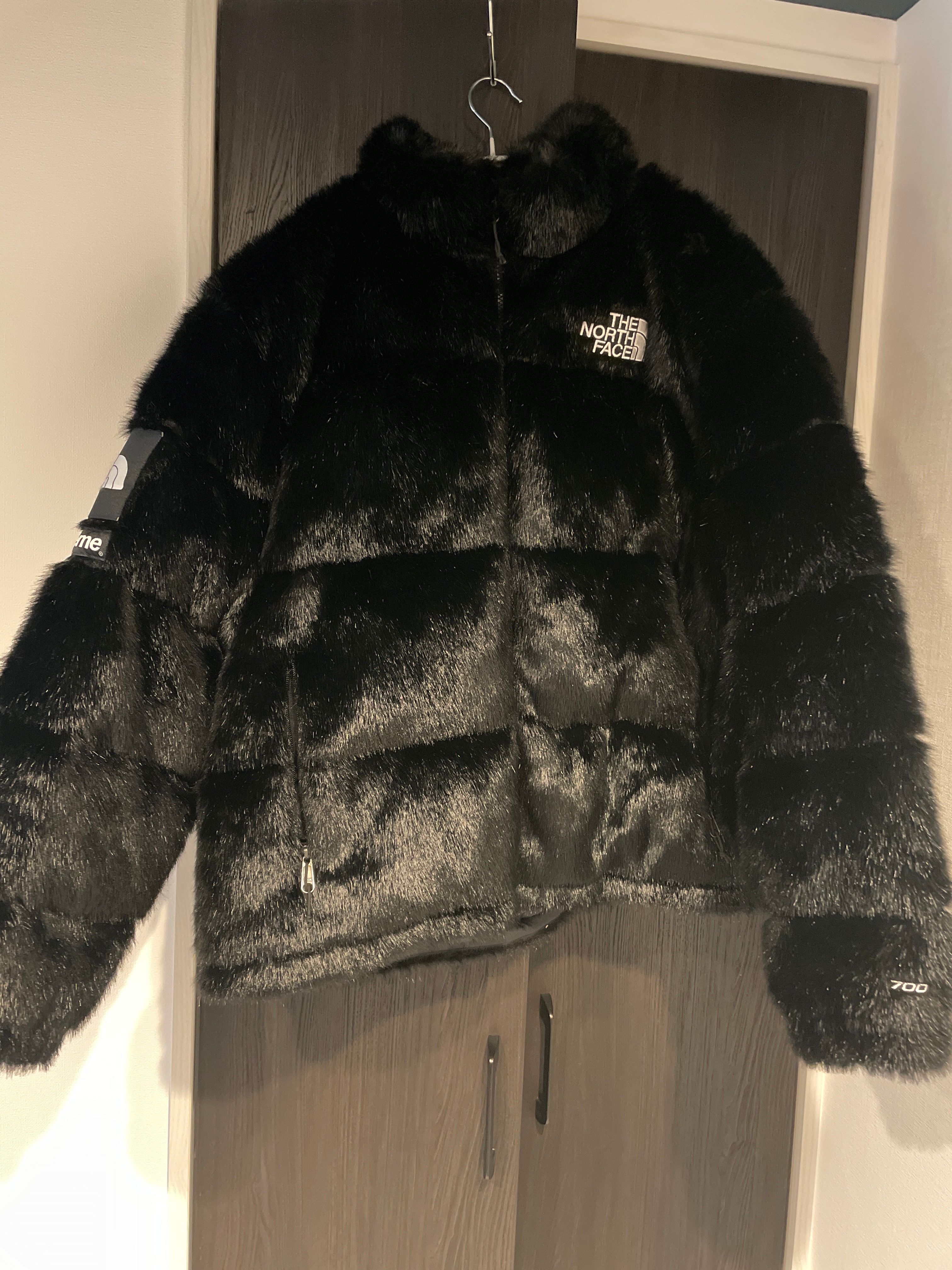 Supreme x The North Face Faux Fur Nuptse Jacket "Black"